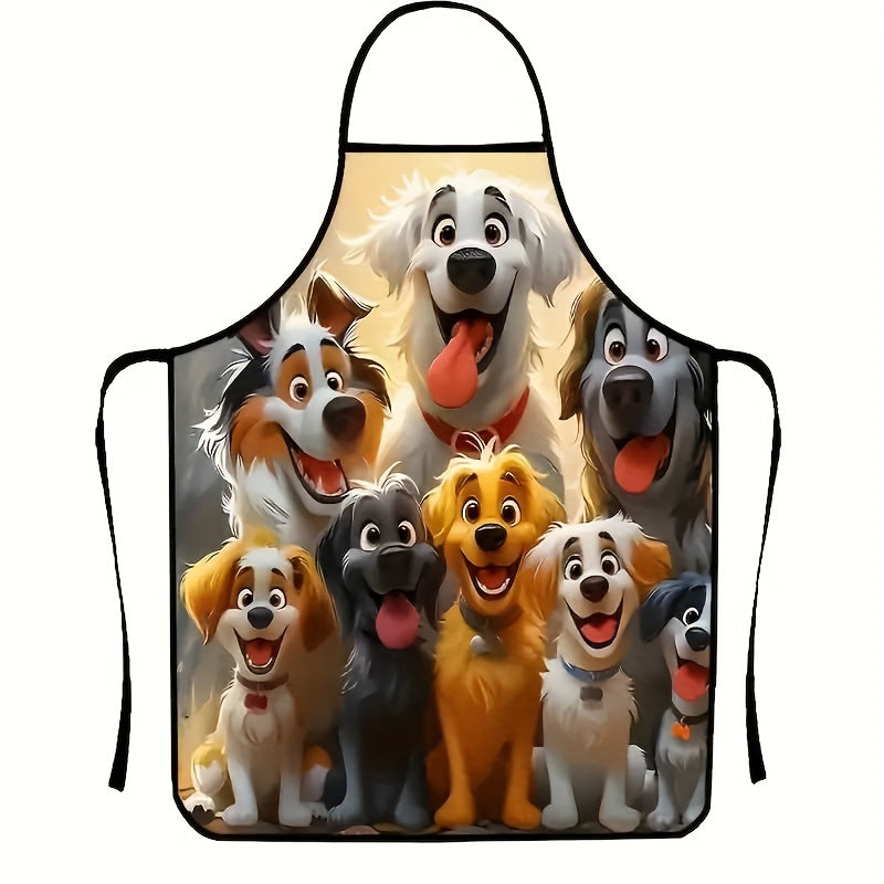 Dog Lover Apron with Cartoon Design for Cooking and Cleaning Gift