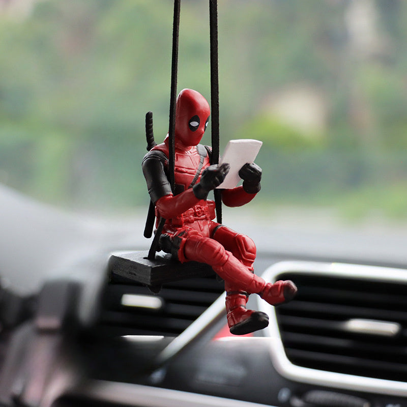 Cartoon Car Rearview Mirror Hanging Ornament PVC Universal Interior Decoration