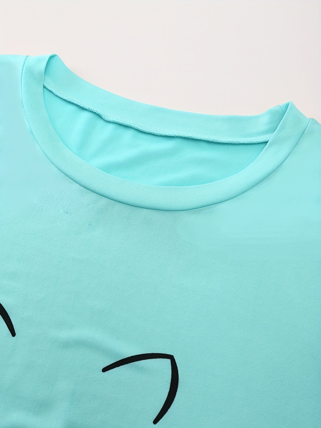 Women's Pink Cat Print Sleep Dress Short Sleeve Nightgown Lounge Wear