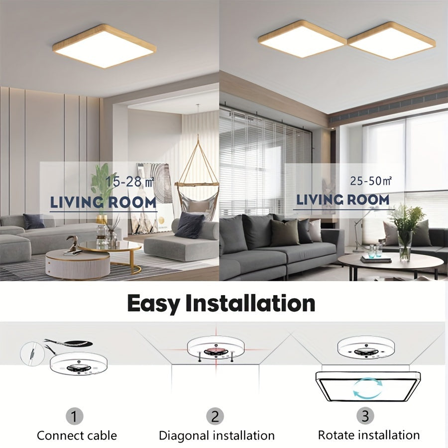Modern Nordic LED Ceiling Light 24W 36W Ultrathin Square Indoor Living Room Bedroom