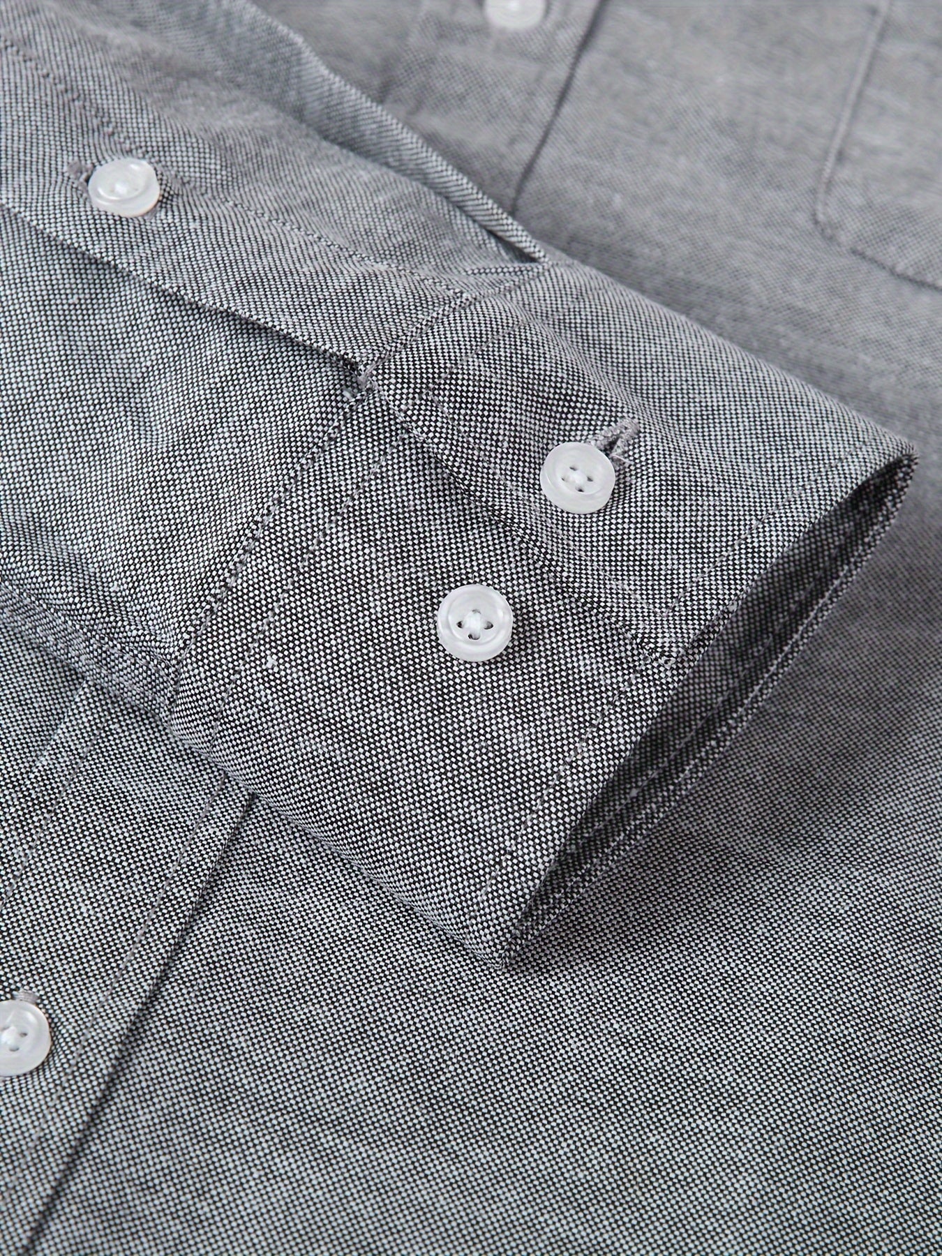 Men's Loose Fit Cotton Blend Oxford Dress Shirt Long Sleeve Solid Color with Front Pocket