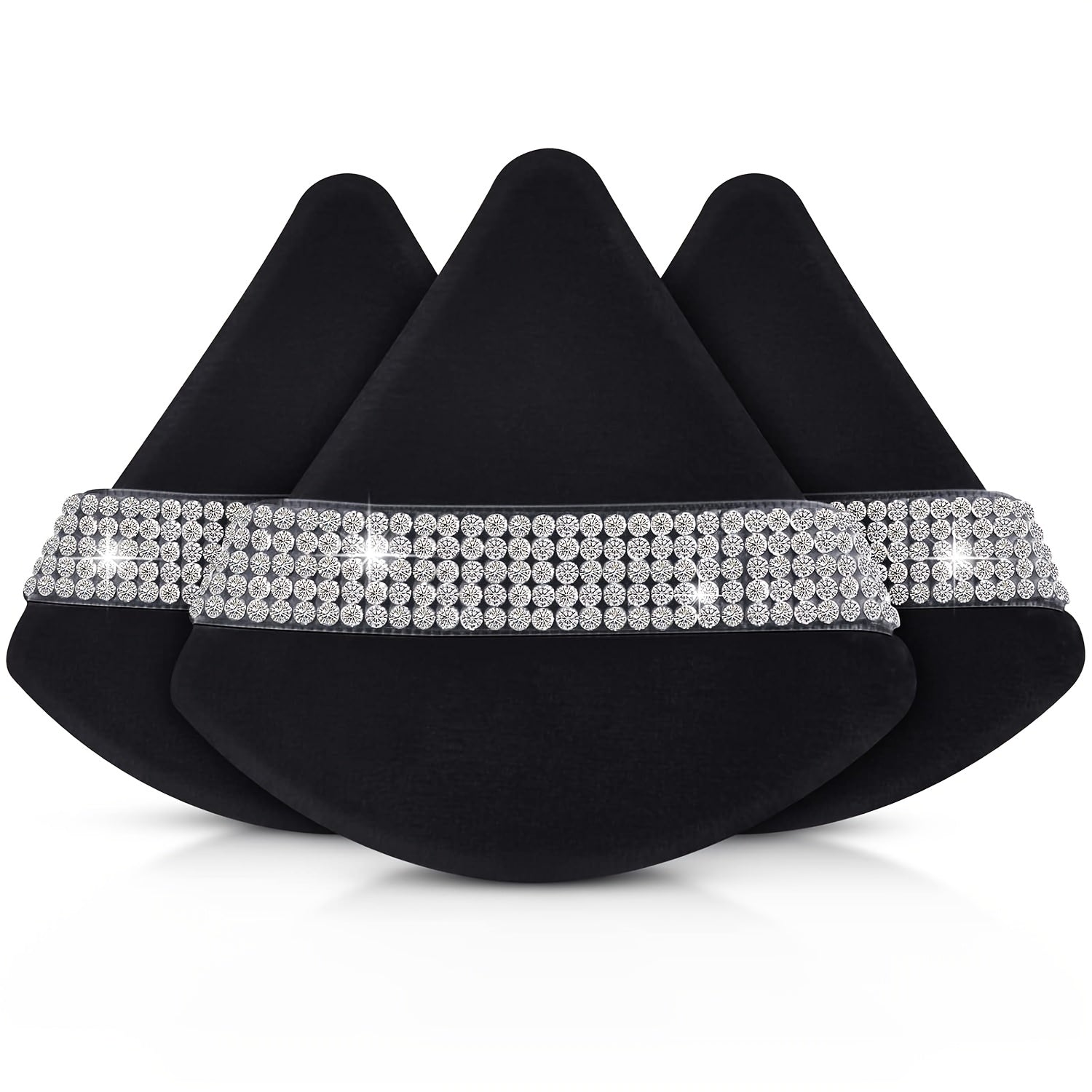 Ayollar uchun yuz tozalash kukunlari 3 ta paket, mo'rt makiyaj uchun ipakli shimgichlar