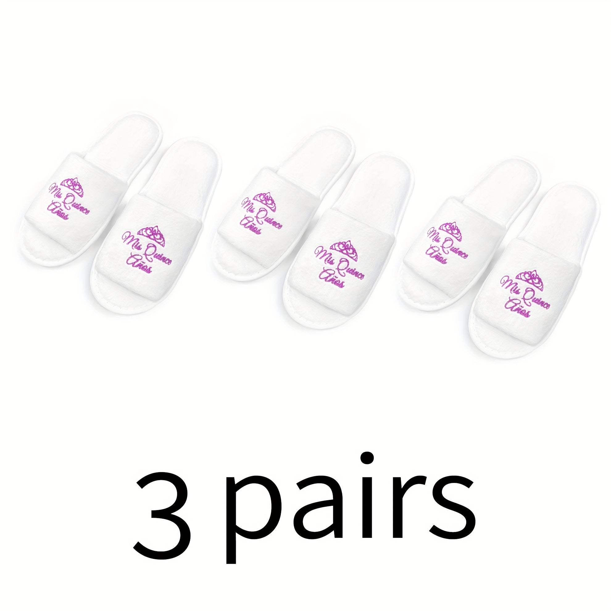 Girls 15th Birthday Glitter Gold Crown Script Slippers Soft EVA Flats