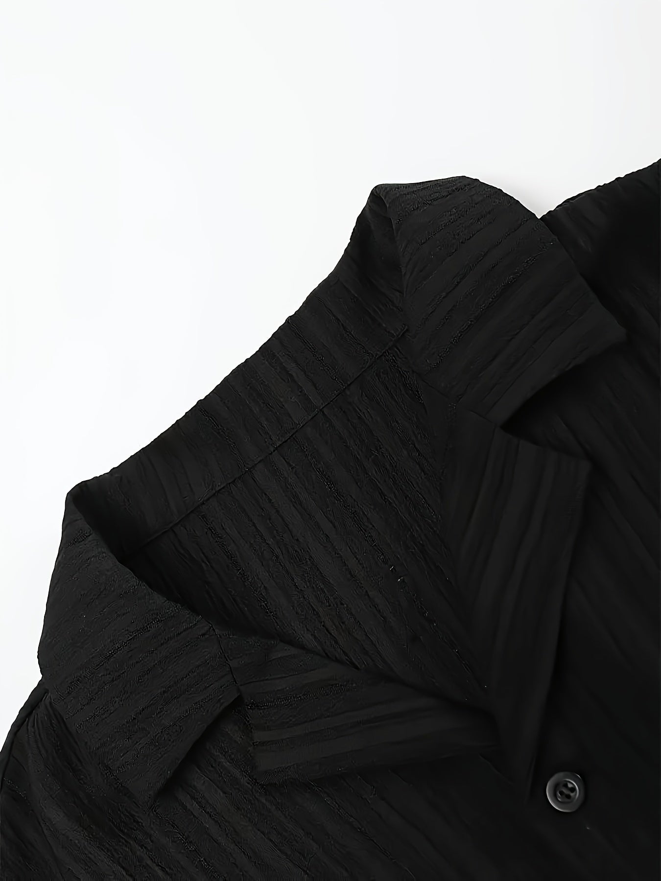 Men's Summer Set Casual Short Sleeve Button-Up Shirt and Drawstring Pants Polyester Solid