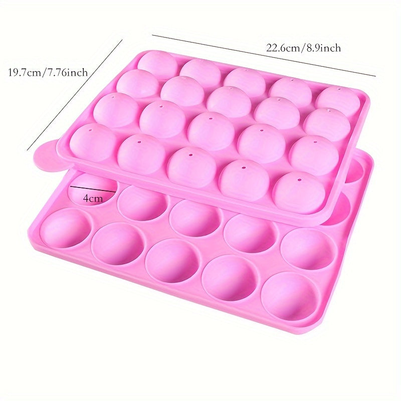 Silicone Lollipop Mold 20 Cavities with Sticks for Cake Pops Chocolate Candy