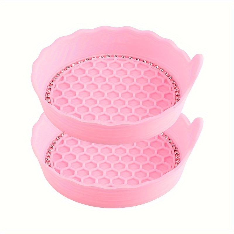 2 Pack Crystal Rhinestone Car Cup Coasters Non-Slip Easy-Clean Drink Holders