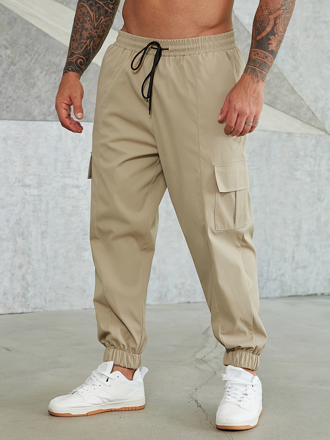 Plus Size Men's Cargo Pants Sports Outdoor All-Season Polyester