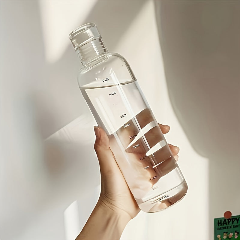 Polycarbonate Water Bottle with Time Marker 16.9oz Lightweight for Gym Hiking Sports