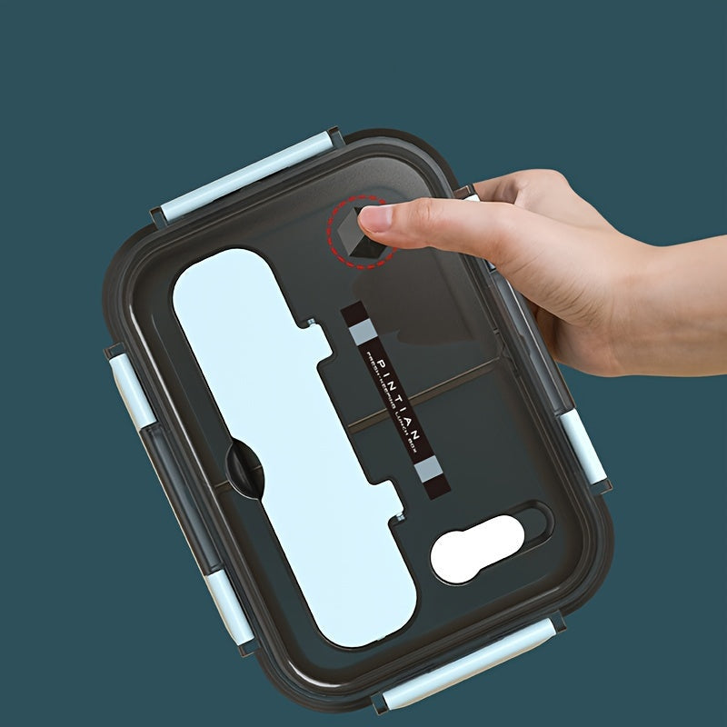 Large Capacity Leak-Proof Lunch Box with Spoon Double-Layered Microwave Safe