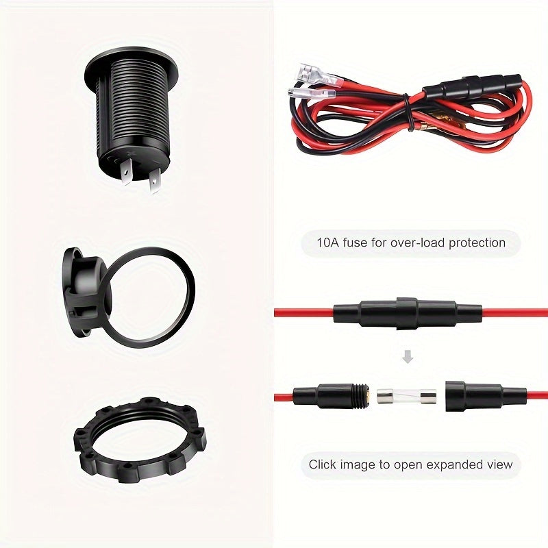 12V Vehicle Cigarette Lighter Socket Power Outlet for Cars Boats and More