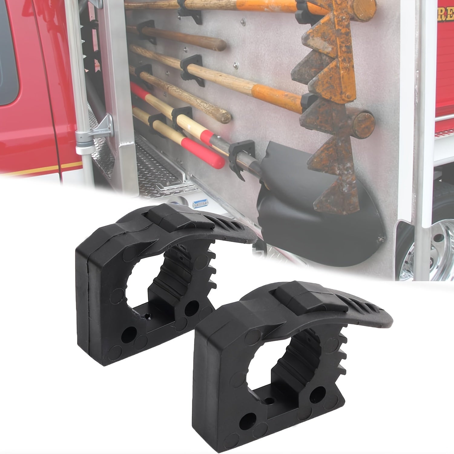 2PCS Black Rubber Clamp Kit for Off-Road Vehicles and UTVs 1-1/2 Inch