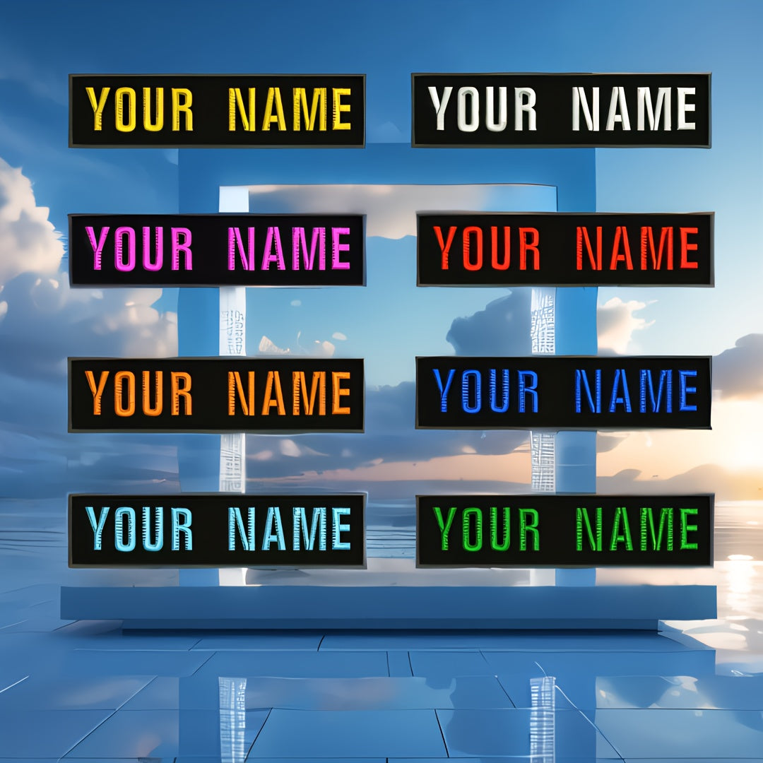 Personalized Embroidered Name Patch 7.62x2.54 cm Vibrant Colors Hook and Loop for Clothing Bags Jackets