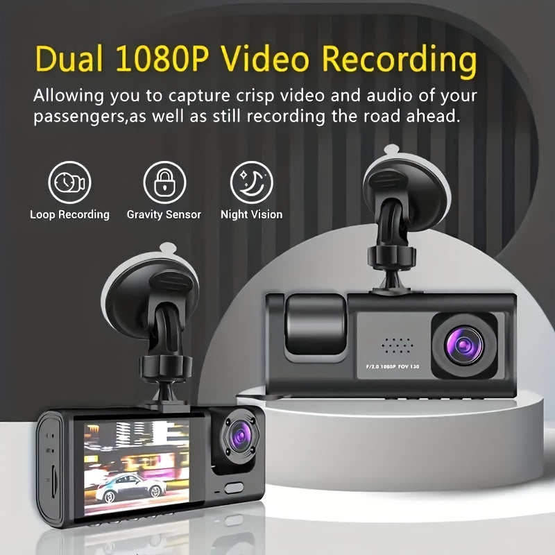 Car Dash Camera Dual Front Inside Full HD Night Vision Loop Recorder Blackbox