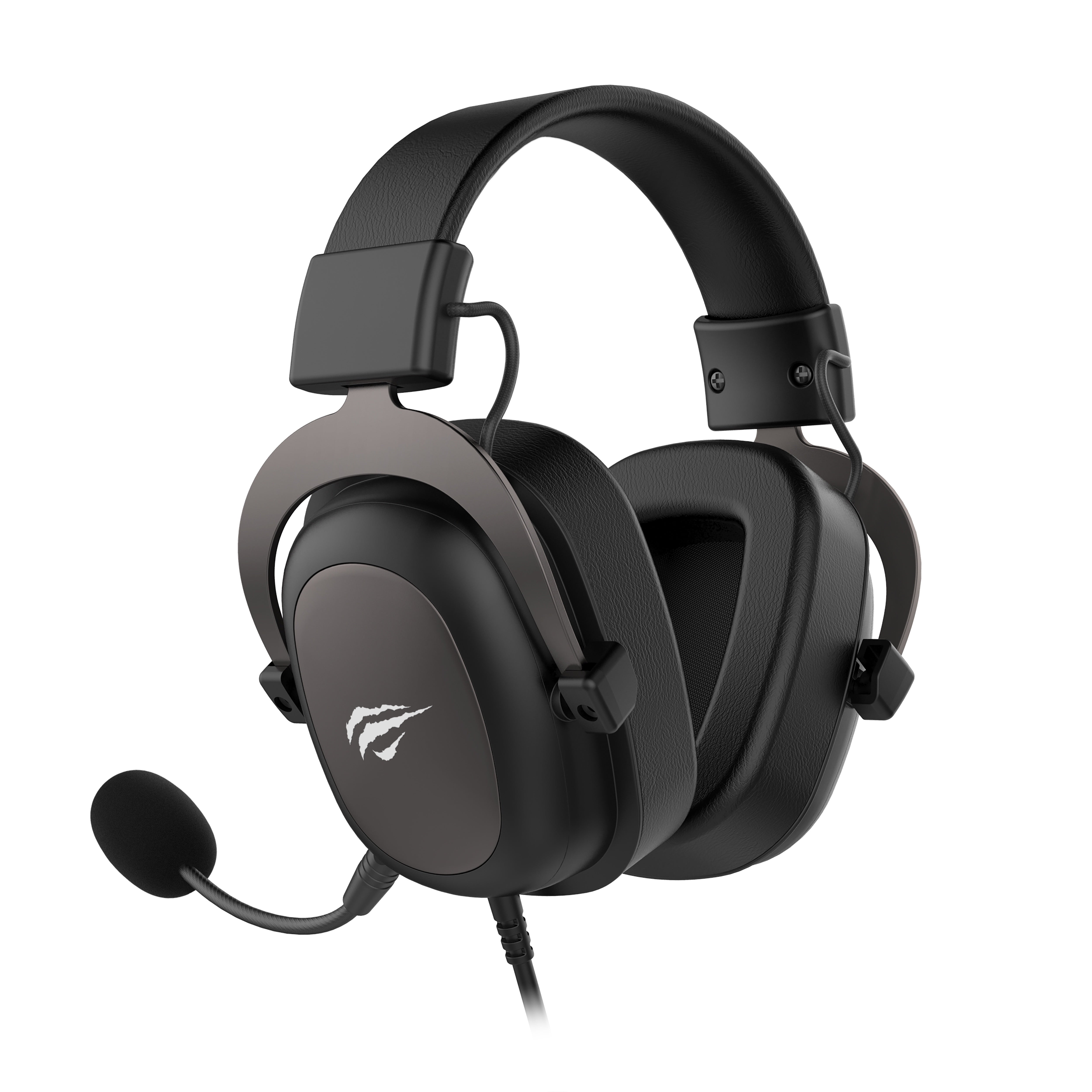 Gaming Headset with Protein Leather Earmuffs Detachable Microphone Surround Sound Adjustable Headband