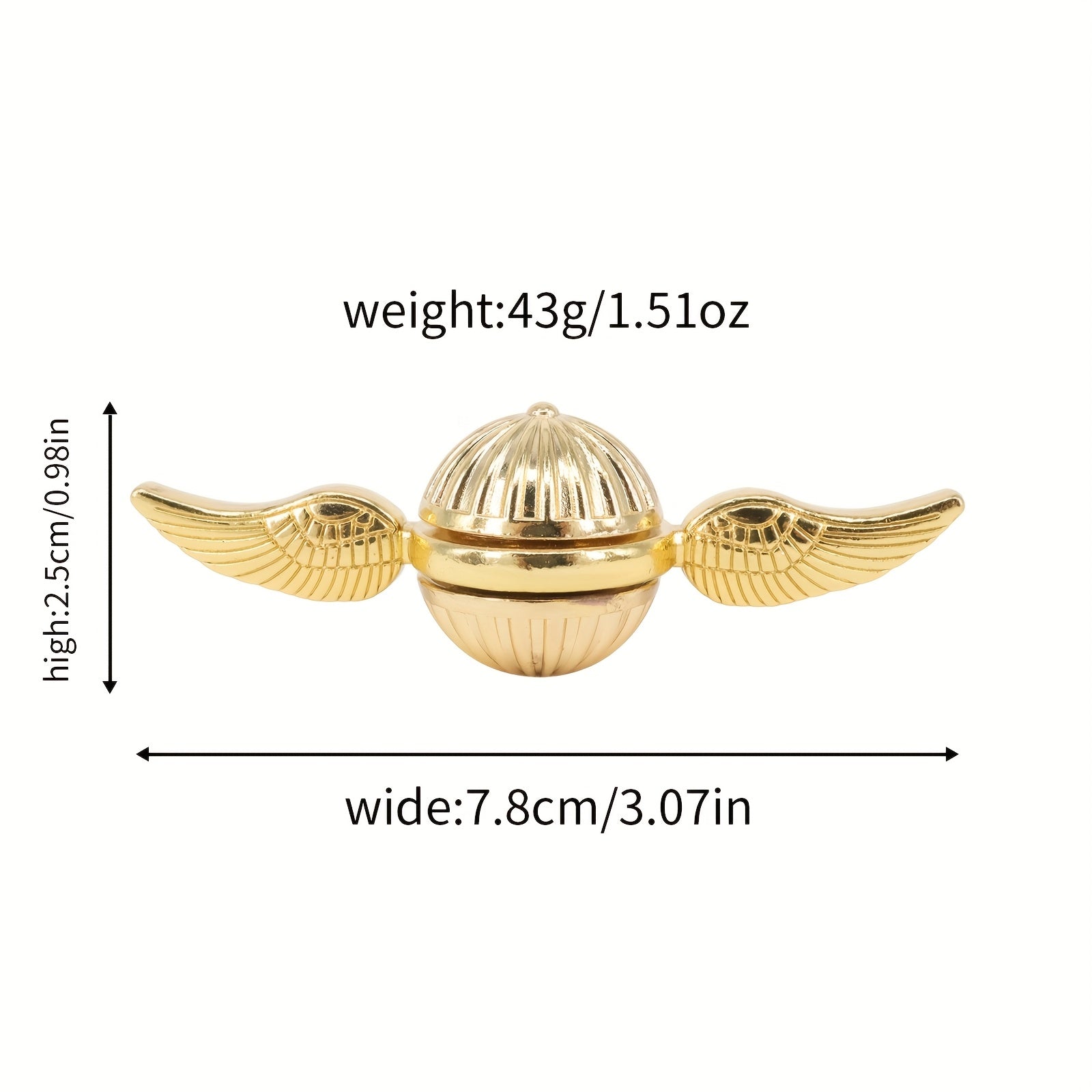 Golden Alloy Hand Spinner with Magical Wing Design for Relaxation and Focus