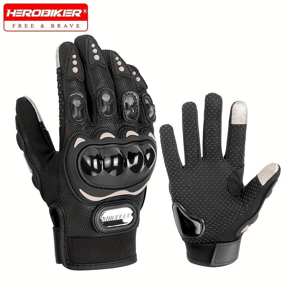 Polyester Riding Gloves Unisex Outdoor Motorcycle Gloves Woven Breathable Pull-On