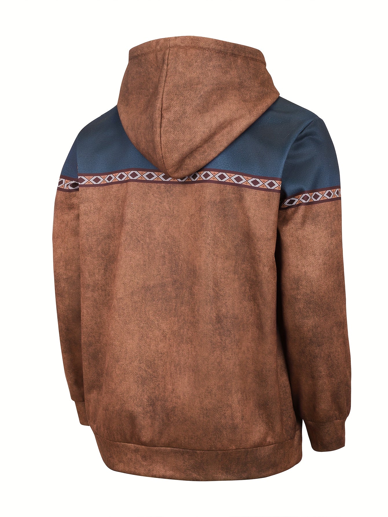 Men's Plus Size Contrast Color Hoodie Fall Winter All Over Print Polyester Casual