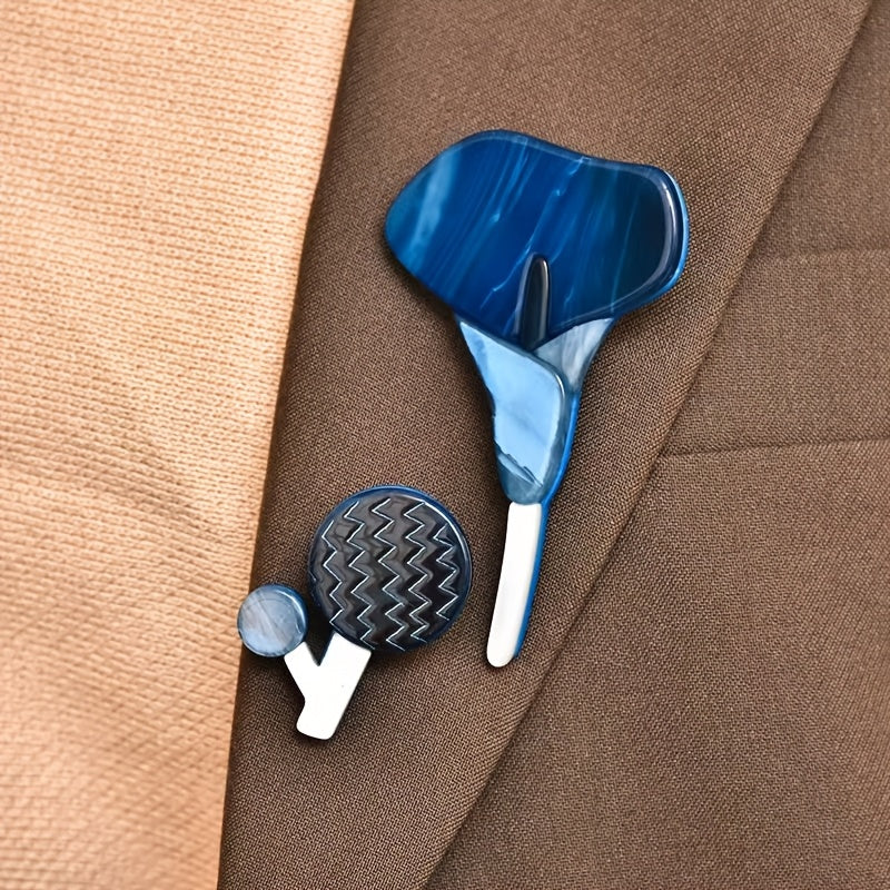 Women's Acrylic Calla Lily Brooch Pin Fashion Floral Lapel Accessory