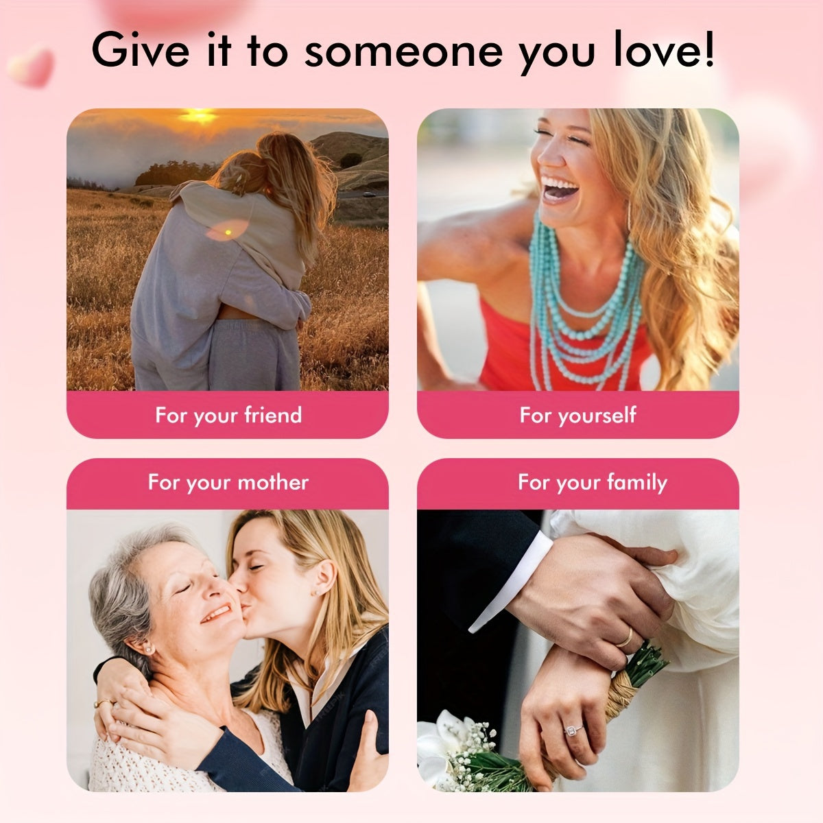 1 Carat Moissanite Engagement Ring in Sterling Silver Wedding Band for Her