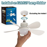 5-Blade Ceiling Fan with Remote Control 42cm Diameter 3 Speeds E26/E27 Bulb Base