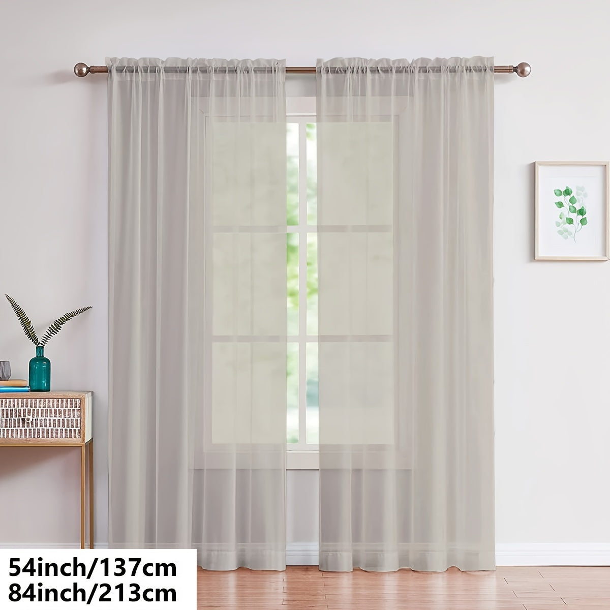 Cortinas de gasa blancas ligeras para sala de estar y dormitorio, transparentes, para barra