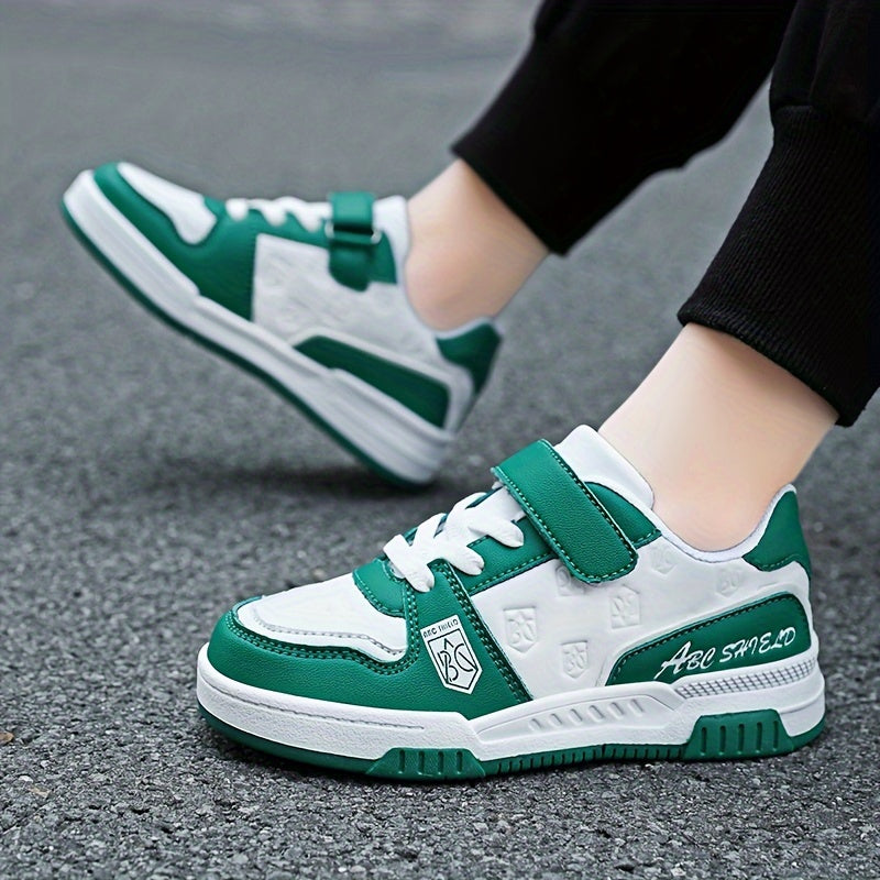 Boys' All-Season Skate Shoes with Reflective Design and Color Block Pattern