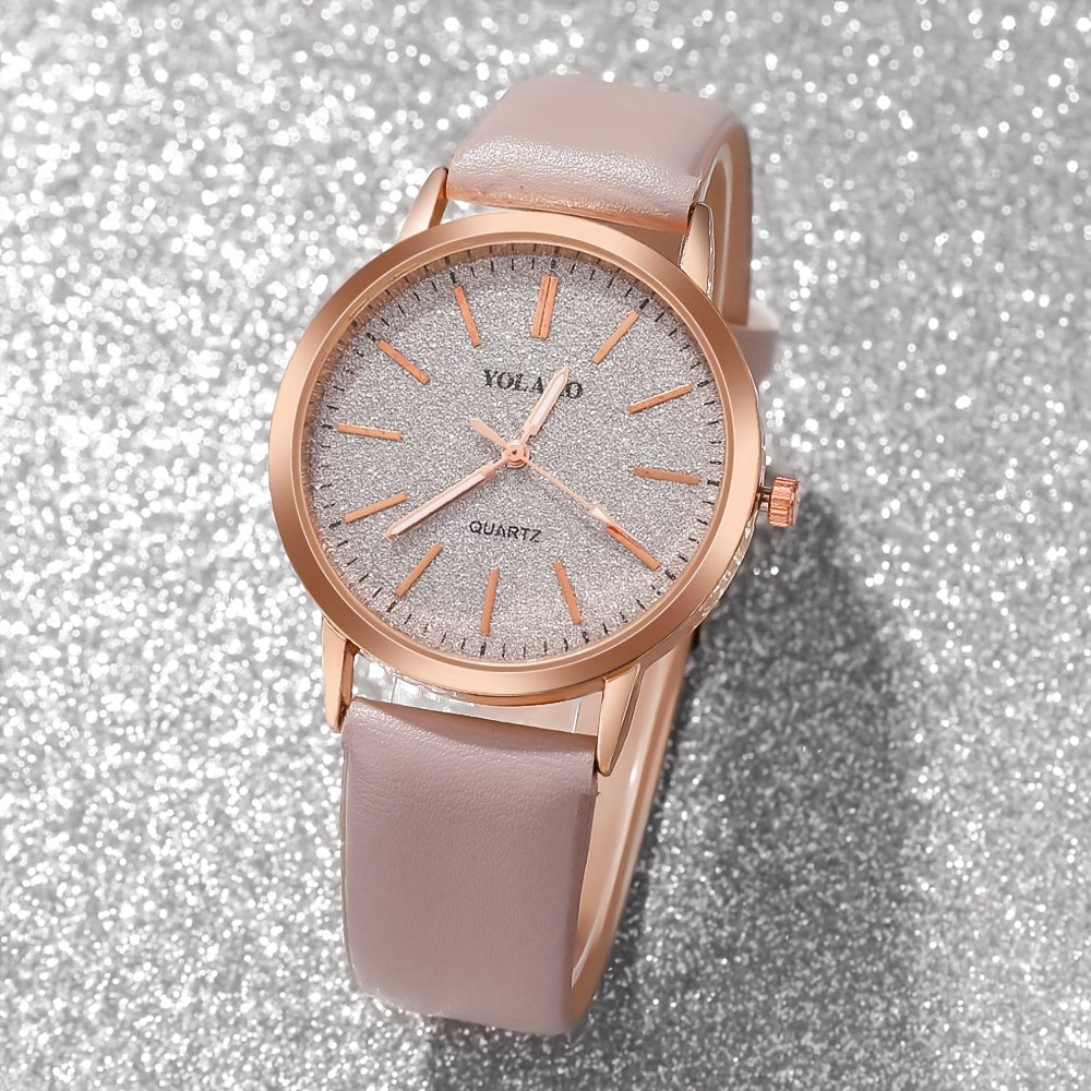 Set of 3 Women's PU Leather Quartz Wrist Watches Casual Chic Gift