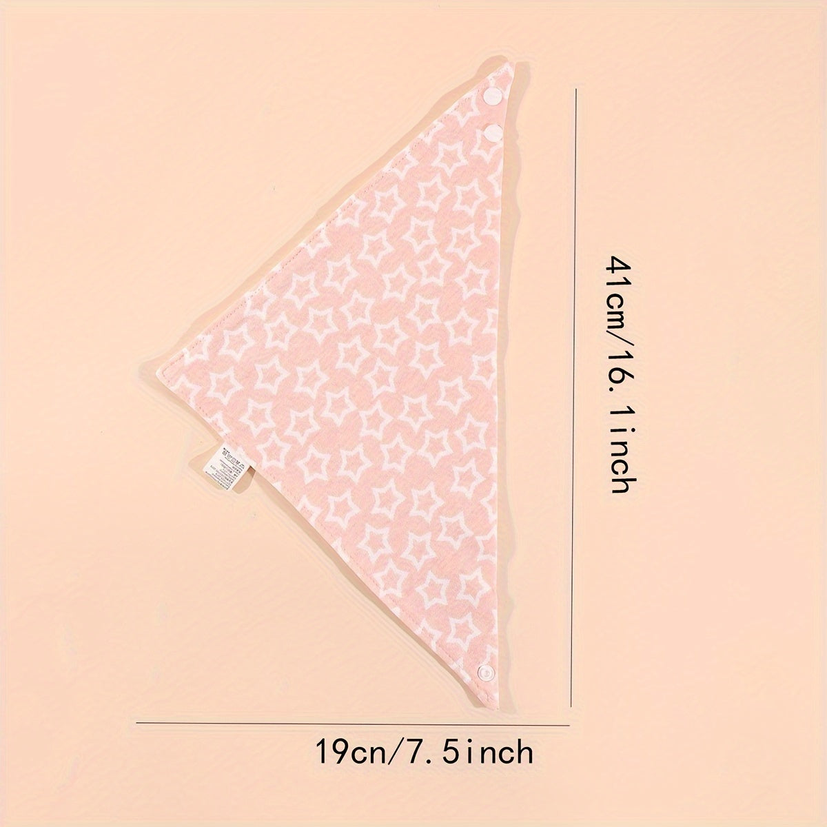 Set of 5 Cotton Triangle Baby Bibs with Double Layers and Snap Closures