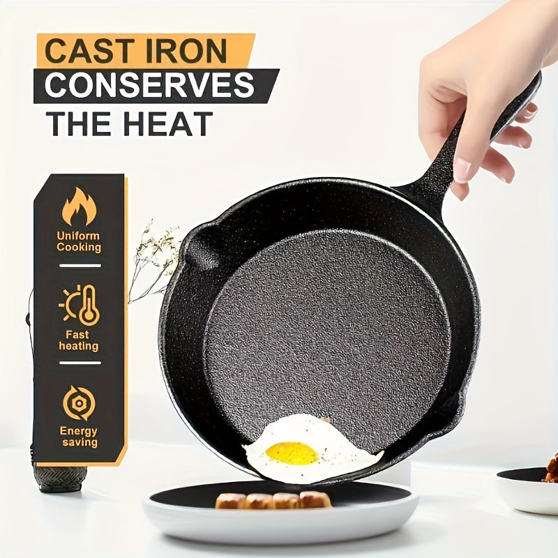 Set of 4 Cast Iron Skillets 10 8 6 Inch with Spatula and Oil Brush Kitchen Cookware