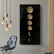 Minimalist Moon Eclipse Canvas Wall Art for Living Room Bedroom Decor 15.7x31.5 Inch