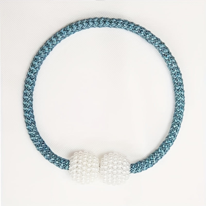 Cortinas magnéticas con perlas falsas para decorar dormitorios y salas de estar