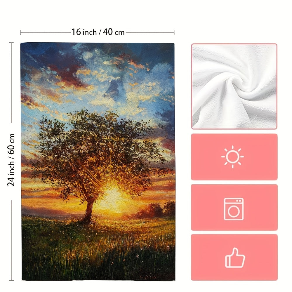 2 ta Ultra Soft oshxona sochiqlari to'plami, Dusk va Sunset dizaynlari, 40x60cm, so'radigan