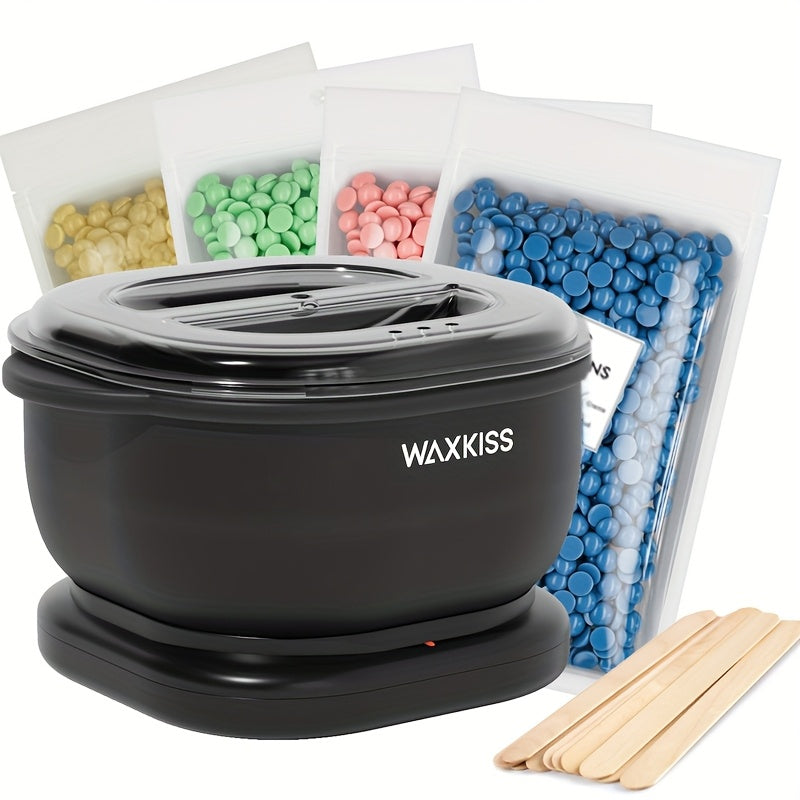 Black Folding Wax Heater 500ml Kit for Hair Removal with Non-Stick Pot