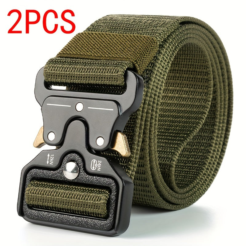 Men's Black Tactical Multi-Function Belt for Hunting and Outdoors 2 Pack