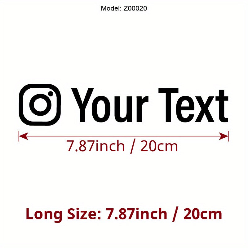 Instagram nomi uchun moslashtiriladigan vinil avtomobil oynasi stikerlari, o'z-o'zidan yopishadigan