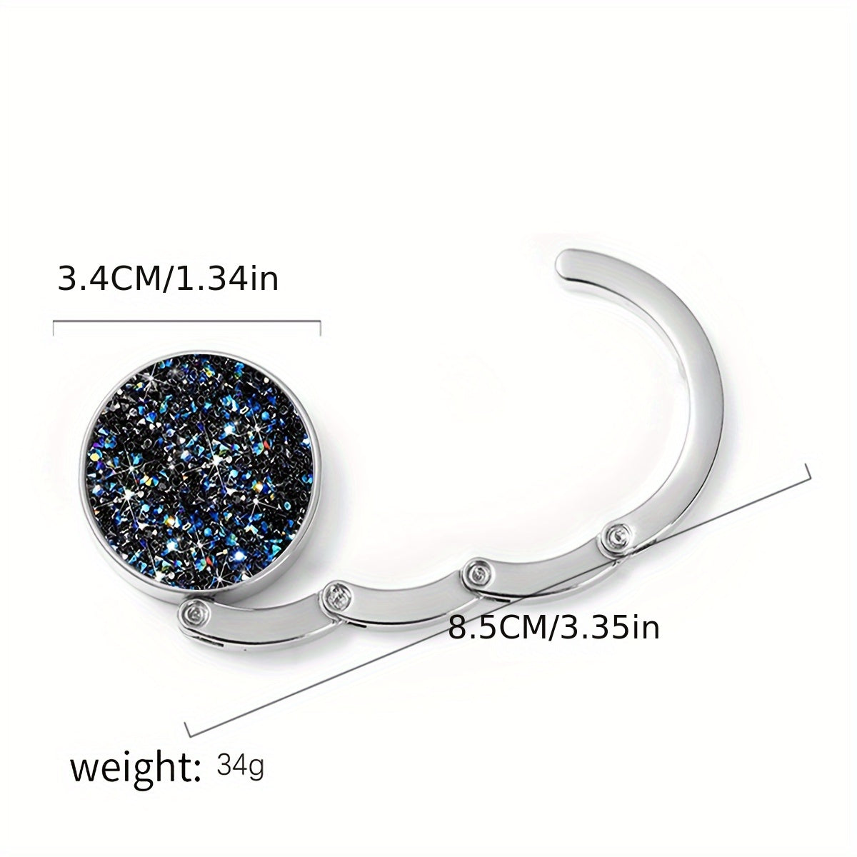 Elegant Rhinestone Handbag with Foldable Design and Portable Hook for Parties and Work