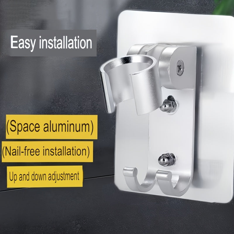 Soporte de cabezal de ducha adhesivo impermeable sin taladro con soporte reforzado para baño