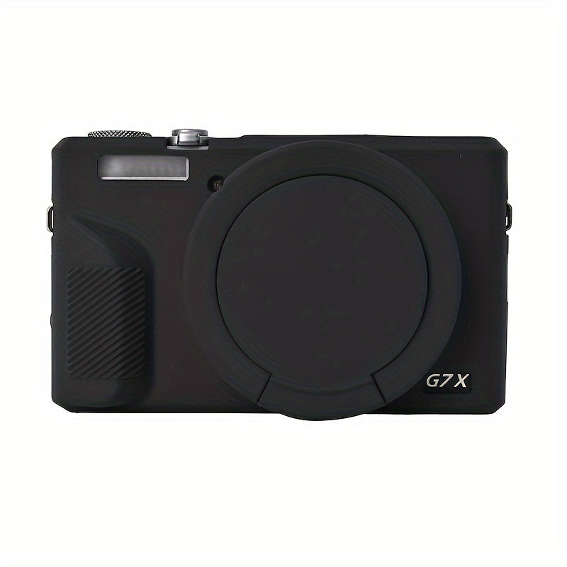 Funda de silicona para cámara para Canon G7 X Mark III con tapa de lente desmontable negra