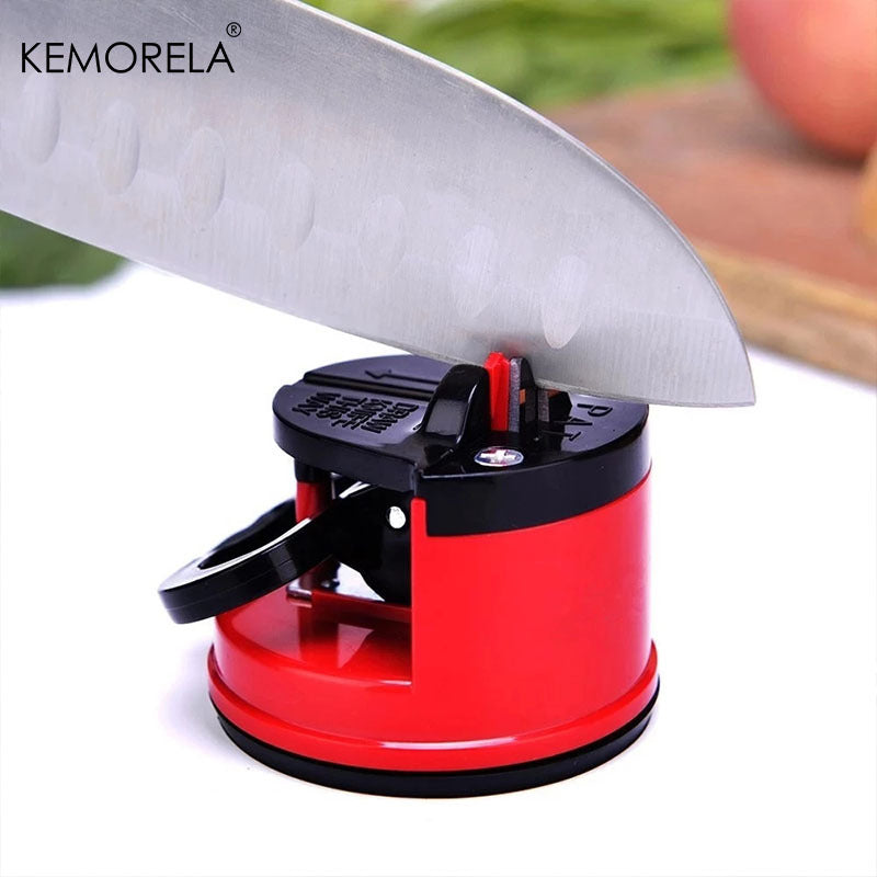 Manual Knife Sharpener Red and Black for Kitchen and Chef Knives