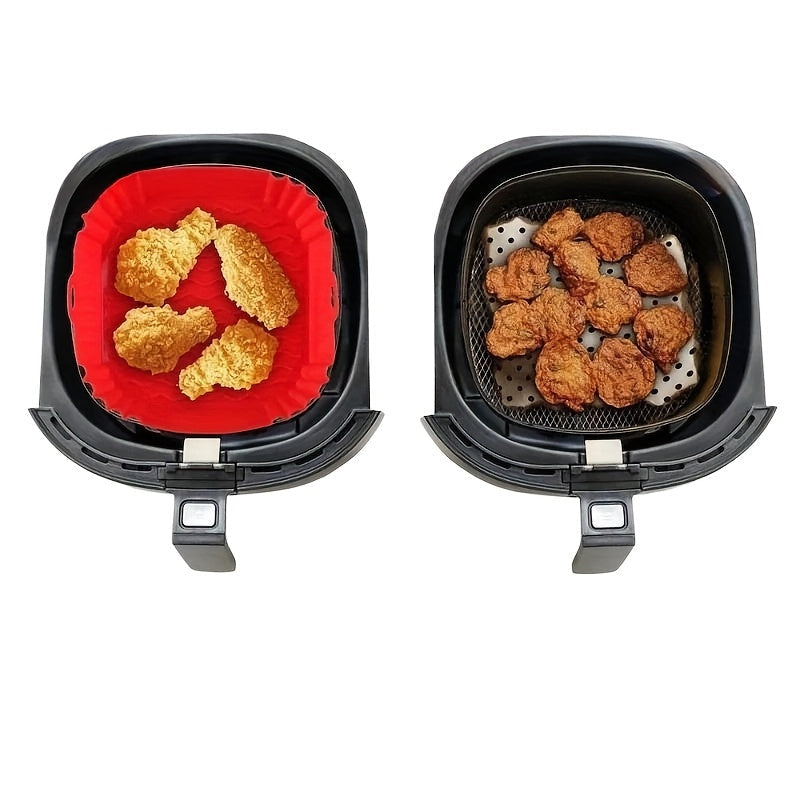 Silicone Air Fryer Liner Non-Stick Baking Pan Reusable for Pizza and Fried Chicken
