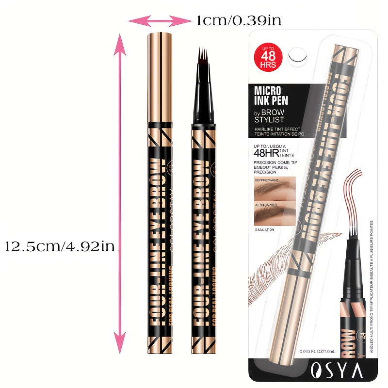Waterproof Eyebrow Pen Microblading Pencil with 4 Split Head for Natural Brows