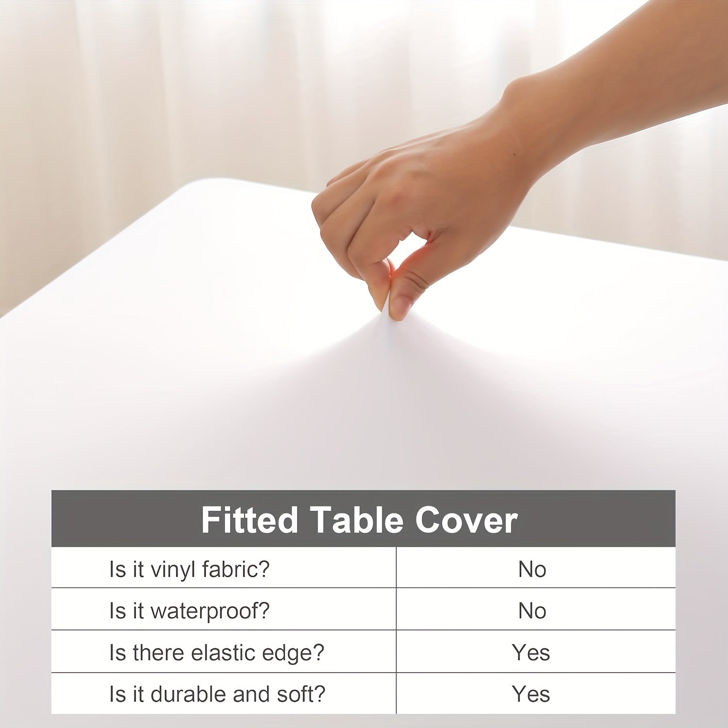 1 dona Spandex to‘g‘ri burchakli polyester stol qoplamasi - Suv o'tkazmaydigan, mashinada yuvish mumkin, bufet stoli, bayram kechki ovqati, to‘y, savdo ko‘rgazmasi va uy jihozlari uchun ideal.