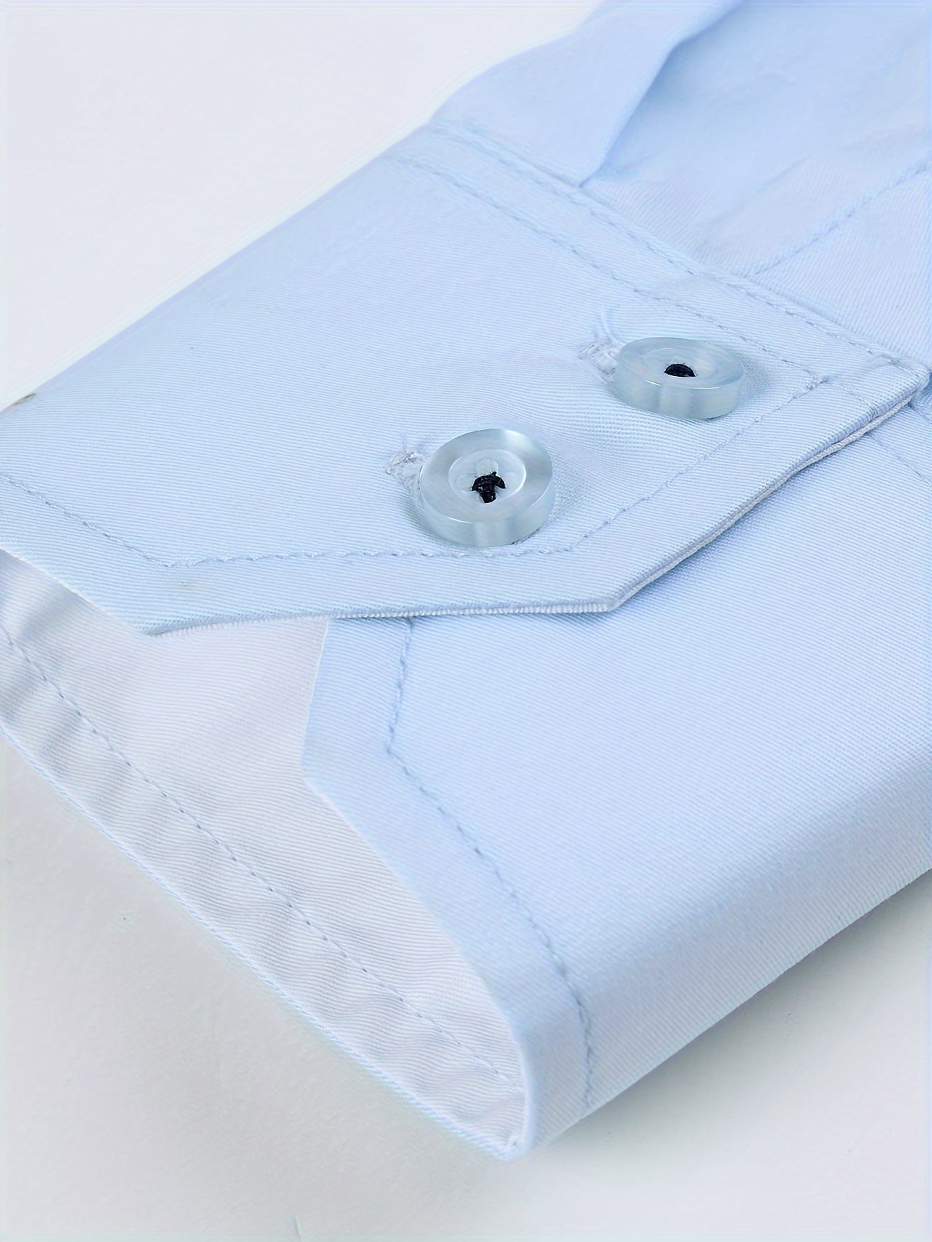 Men's Long Sleeve Dress Shirt with Contrast Lapel Collar Color Block for Formal Wear