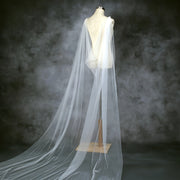 Bridal Wedding Veil Cape Tulle Shawl with Floral Lace Long Sheer Bridal Accessory
