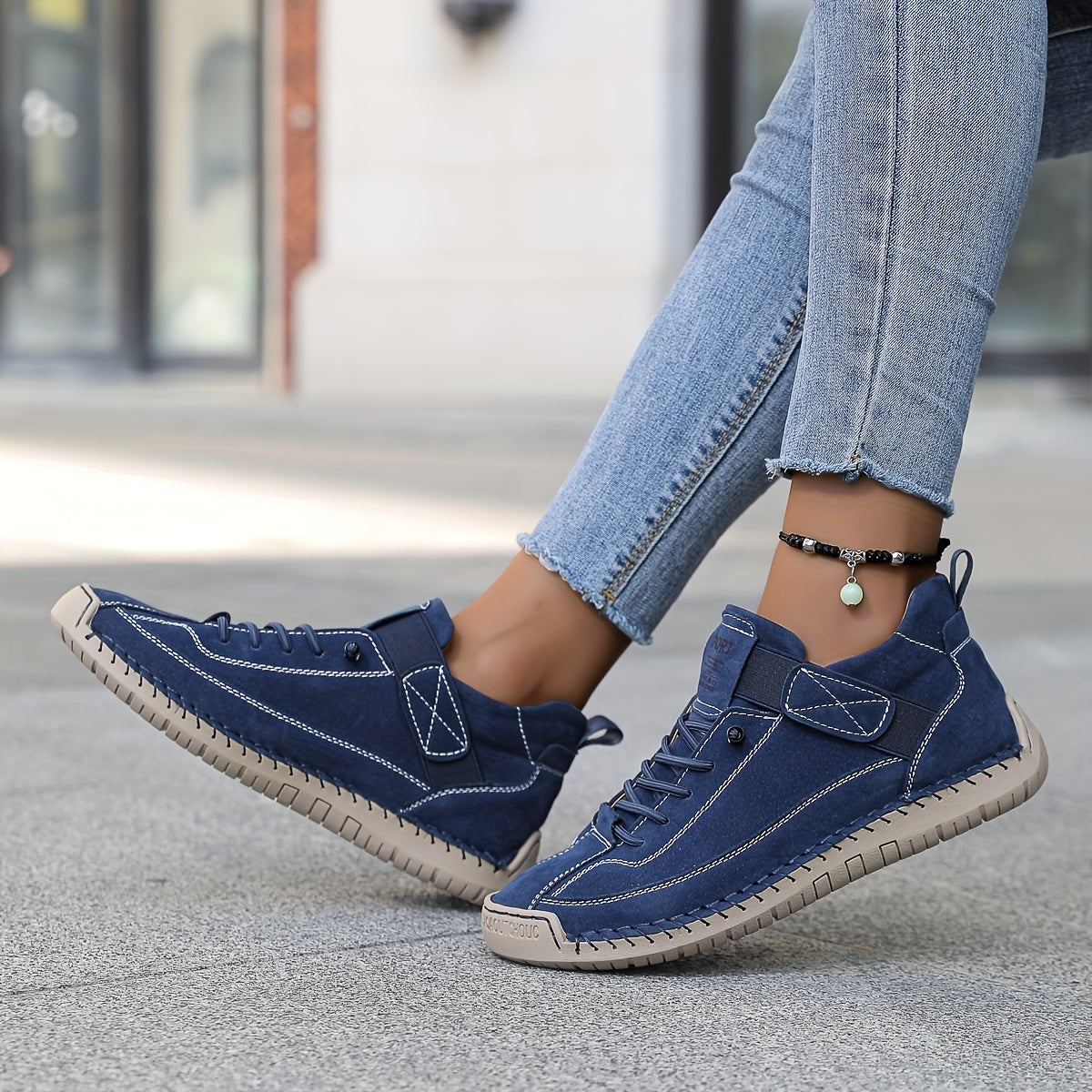 Ayollar uchun nafas oladigan tizzali sport poyafzali, yostiqlangan ichki qismi, sirpanmaydigan va bardoshli