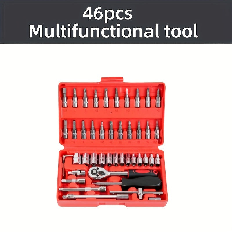 High Carbon Steel Auto Repair Tool Kit 6pcs Portable Ratchet Wrench Set