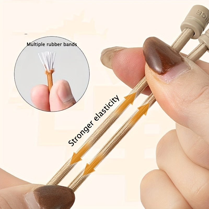 No-Tie Elastic Lace Shoes for Men and Women Quick-On Flat Shoe Laces