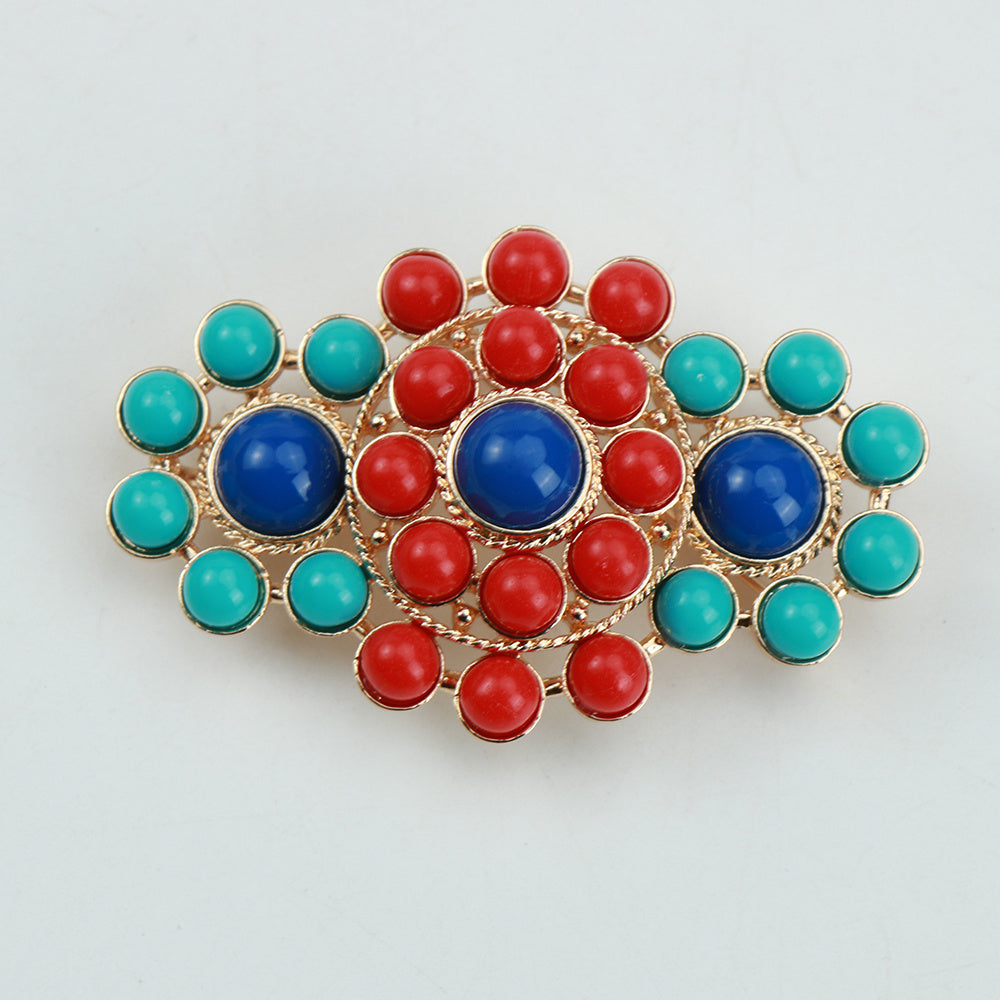 Ethnic Style Lotus Flower Brooch Irregular Shape Jewelry for Jackets Dresses Hats
