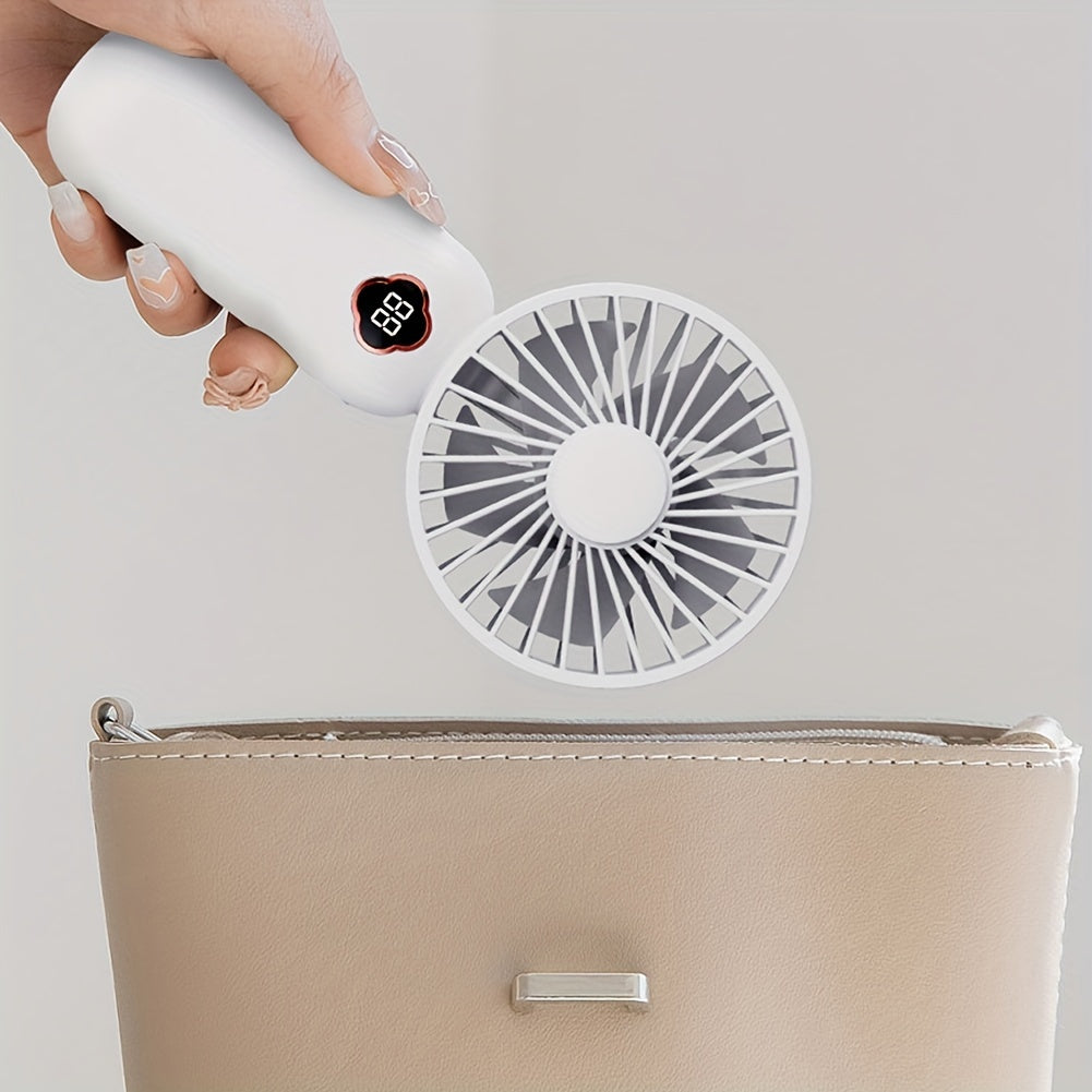 Mini Handheld Fan 1200mAh Battery Portable Silent Cooler for Outdoor Camping