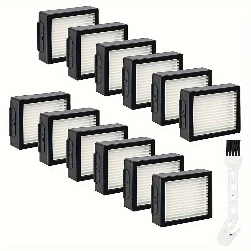 12 Pack HEPA Vacuum Filters Replacement for Robot Vacuum Cleaners with Cleaning Brush